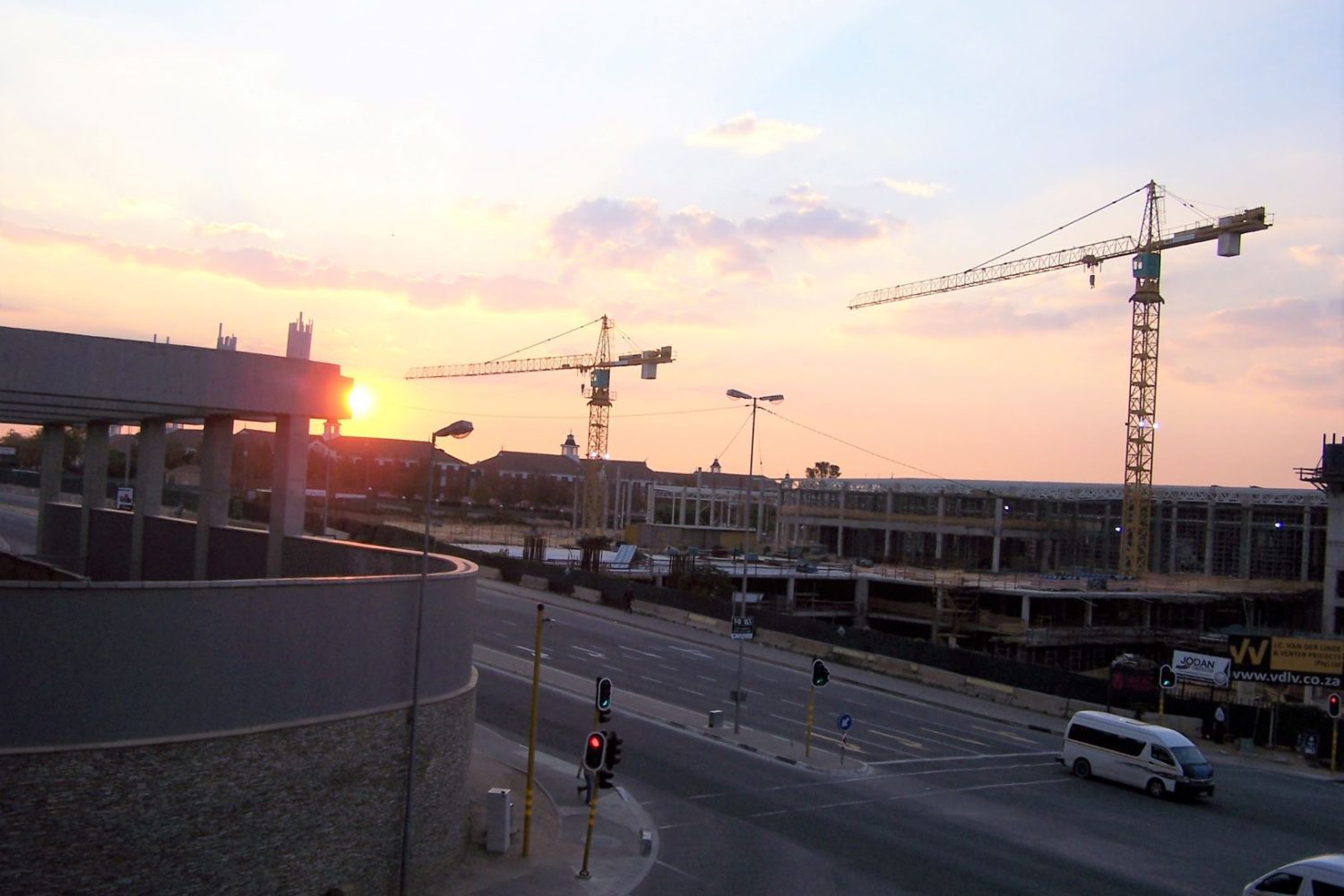 Sunset & Construction Cranes